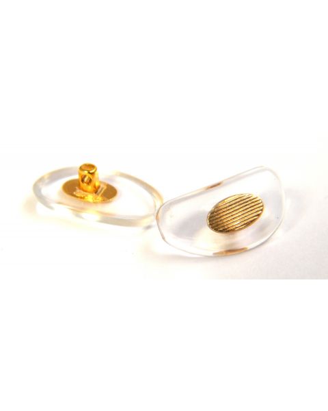 Semi Soft D Shape 17mm Screw Fit Gold Insert 10Prs