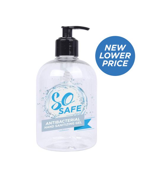 SO Safe 70% alcohol Anti Bacterial Sanitiser Hand Gel 500ml