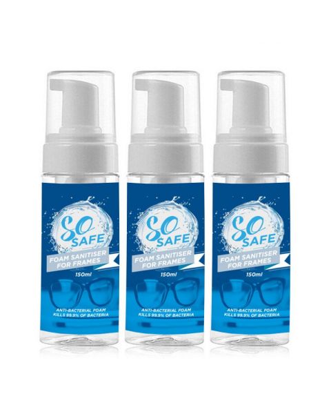 SO Safe 150ml Foam Sanitiser 4 Frames & hands (Alcohol free)